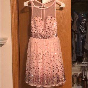 Pink Sequin Homecoming dress